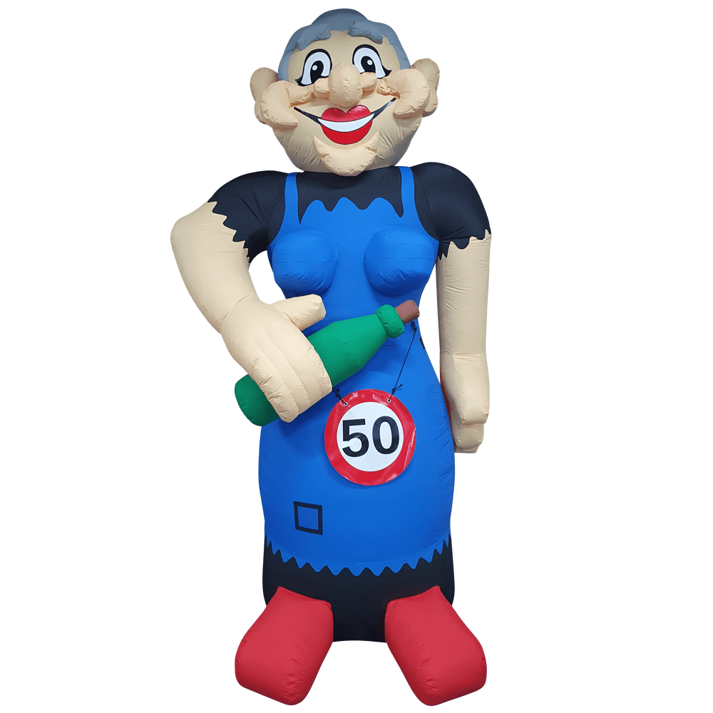 Sarah cartoon met wijnfles – 4,5m